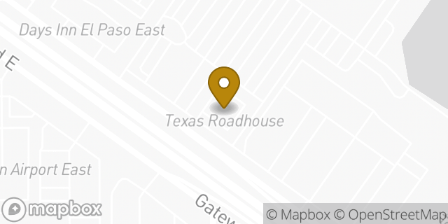 Map showing the location of Texas Roadhouse in El Paso, TX 79935