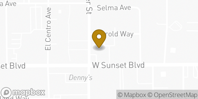 Map showing the location of Papa Johns Pizza in Los Angeles, CA 90028