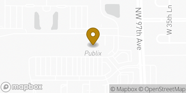 Map showing the location of Publix in Hialeah, FL 33018