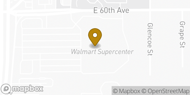 Map showing the location of Walmart in Commerce City, CO 80022