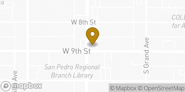 Map showing the location of Starbucks in San Pedro, CA 90731