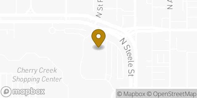 Map showing the location of The Container Store in Denver, CO 80206