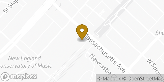 Map showing the location of Subway in Boston, MA 02115