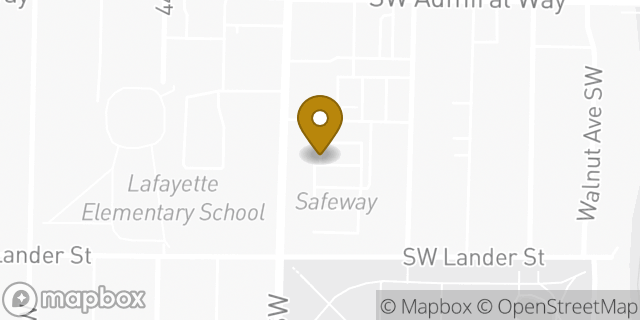 Map showing the location of Safeway in Seattle, WA 98116