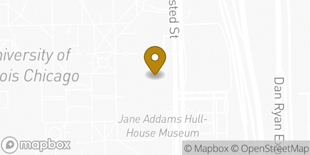 Map showing the location of Dunkin' in Chicago, IL 60607