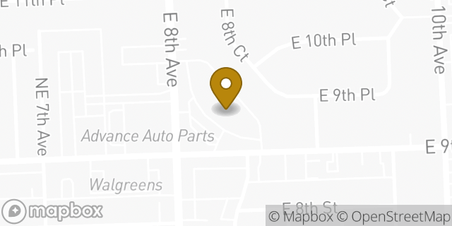 Map showing the location of AutoZone in Hialeah, FL 33010
