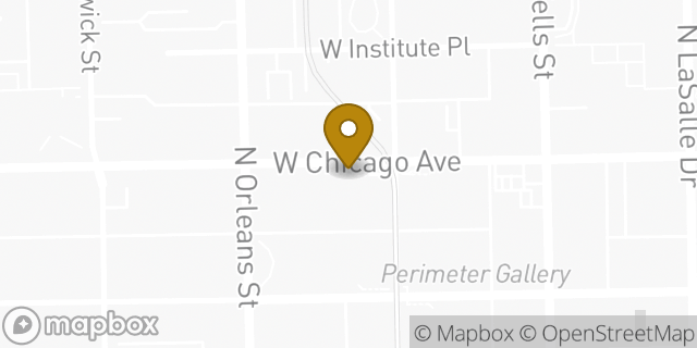 Map showing the location of Dunkin' in Chicago, IL 60654