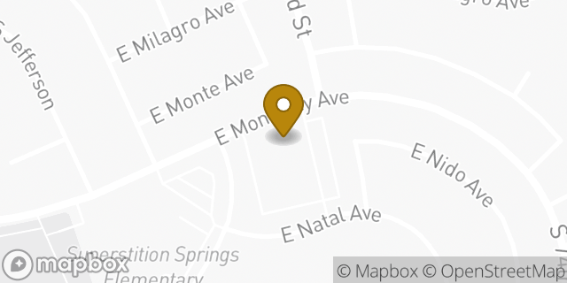 Map showing the location of The Church of Jesus Christ of Latter-day Saints in Mesa, AZ 85209