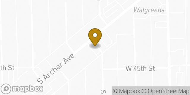 Map showing the location of Dunkin' in Chicago, IL 60632
