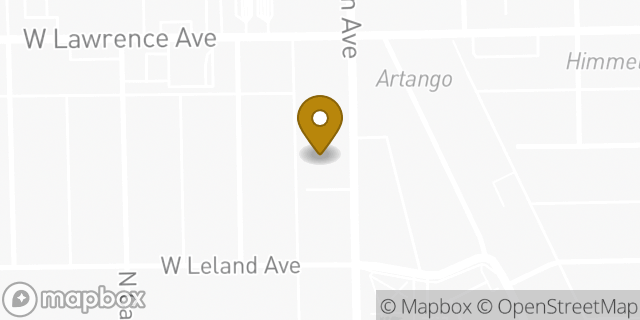 Map showing the location of AutoZone in Chicago, IL 60625