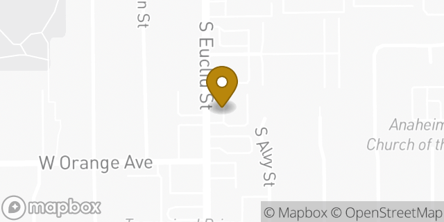 Map showing the location of Subway in Anaheim, CA 92802
