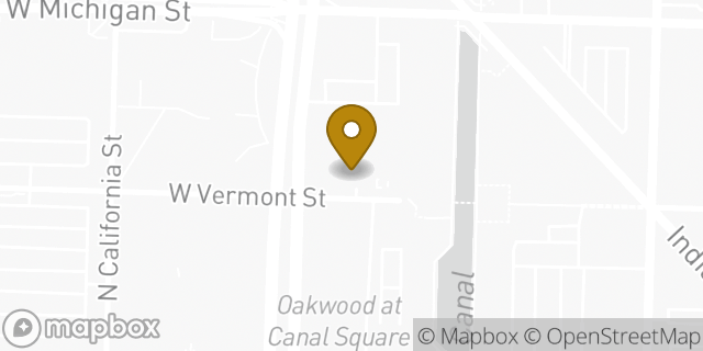 Map showing the location of Starbucks in Indianapolis, IN 46202