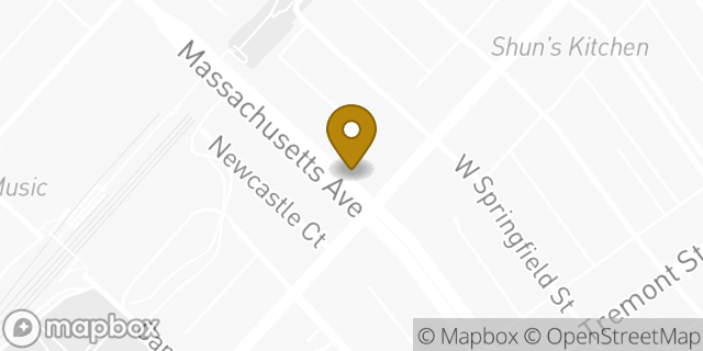 Map showing the location of Dunkin' in Boston, MA 02118