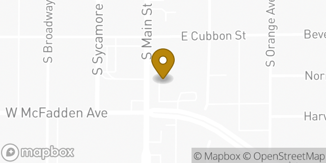 Map showing the location of Subway in Santa Ana, CA 92701