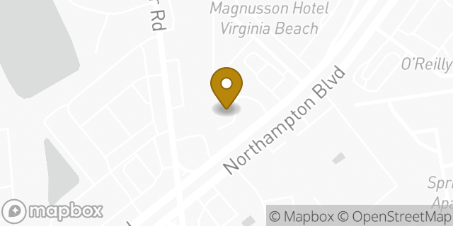 Map showing the location of Dunkin Donuts in Virginia Beach, VA 23455