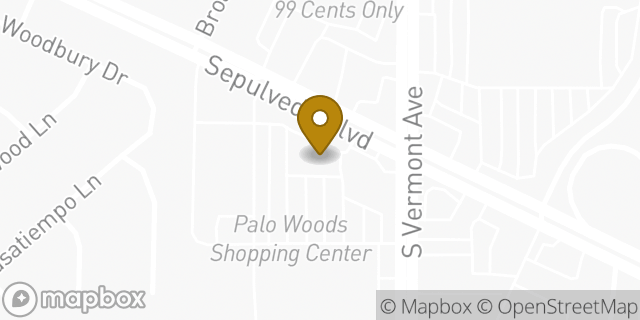 Map showing the location of Chase Bank in Harbor City, CA 90710