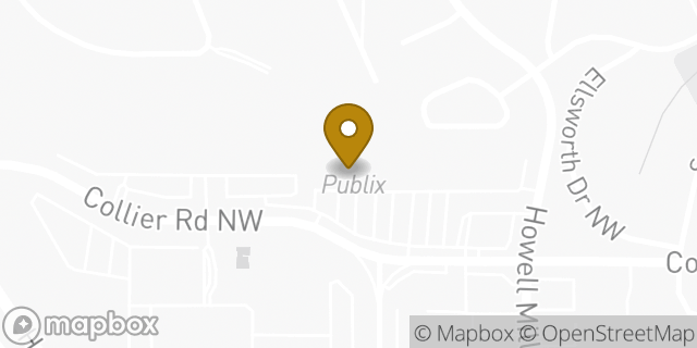 Map showing the location of Publix in Atlanta, GA 30318