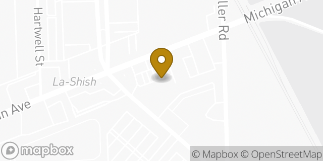 Map showing the location of Papa Johns Pizza in Dearborn, MI 48126
