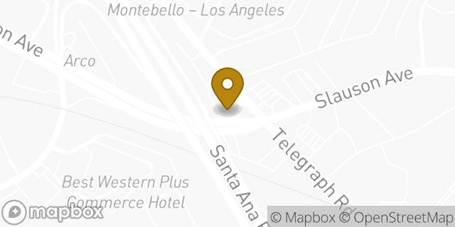Map showing the location of Starbucks in Commerce, CA 90040