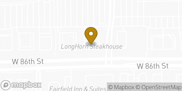 Map showing the location of LongHorn Steakhouse in Indianapolis, IN 46278