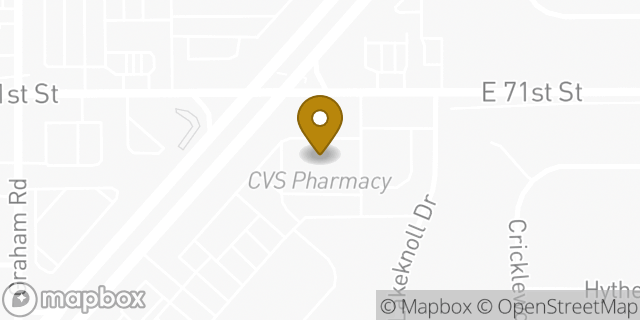Map showing the location of CVS Pharmacy in Indianapolis, IN 46220