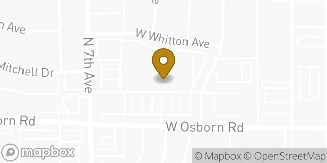 Map showing the location of Starbucks in Phoenix, AZ 85013
