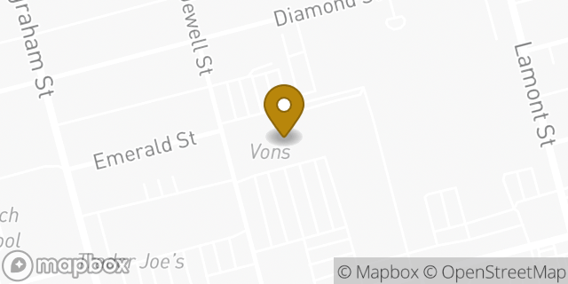 Map showing the location of Vons in San Diego, CA