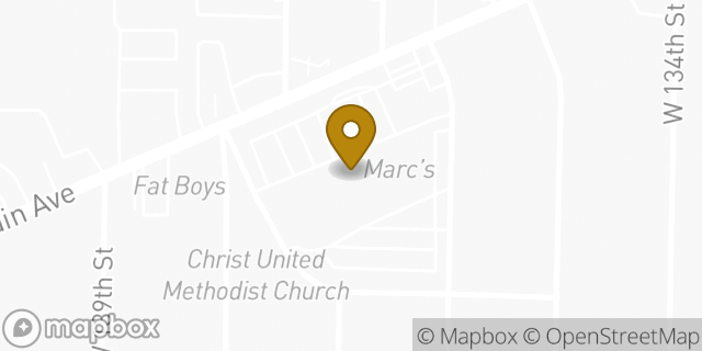 Map showing the location of Subway in Cleveland, OH 44111