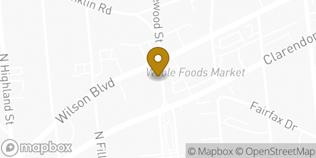 Map showing the location of Clarendon in Arlington, VA 22201