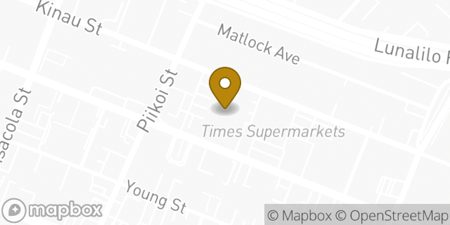 Map showing the location of Starbucks in Honolulu, HI 96814