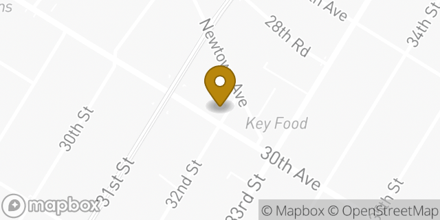 Map showing the location of Dunkin' in Astoria, NY 11102