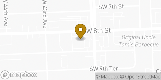 Map showing the location of Walgreens in Coral Gables, FL 33134
