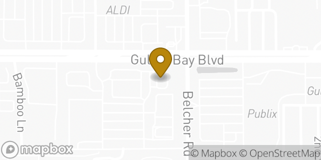 Map showing the location of Starbucks in Clearwater, FL 33765