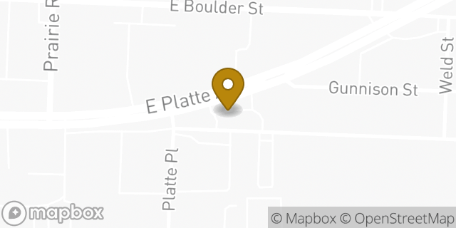 Map showing the location of Subway in Colorado Springs, CO 80909
