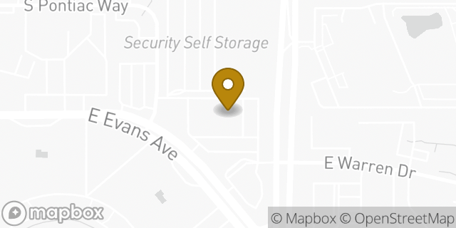 Map showing the location of Planet Fitness in Denver, CO 80224