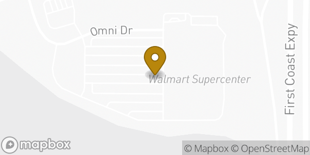 Map showing the location of Dunkin' in Jacksonville, FL 32222