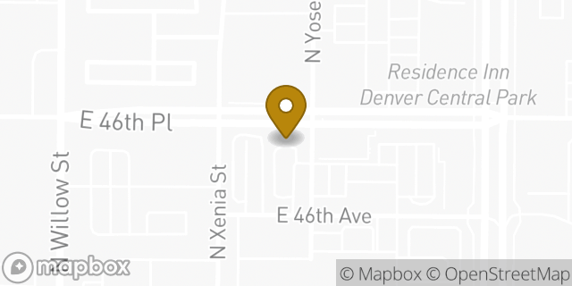 Map showing the location of 46th in Denver, CO 80238