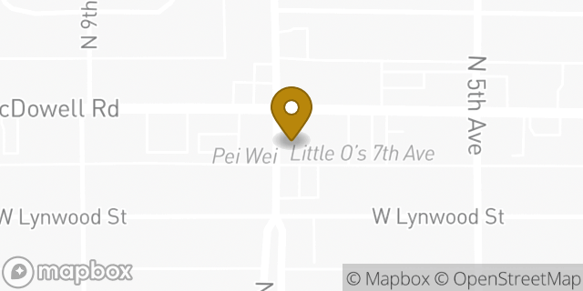 Map showing the location of Zoyo Neighborhood Yogurt in Phoenix, AZ 85007