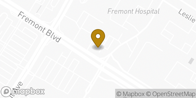 Map showing the location of 7-Eleven in Fremont, CA 94538