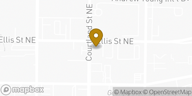Map showing the location of Avis Car Rental in Atlanta, GA 30303