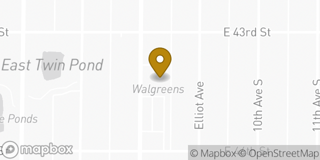 Map showing the location of Walgreens in Minneapolis, MN 55407