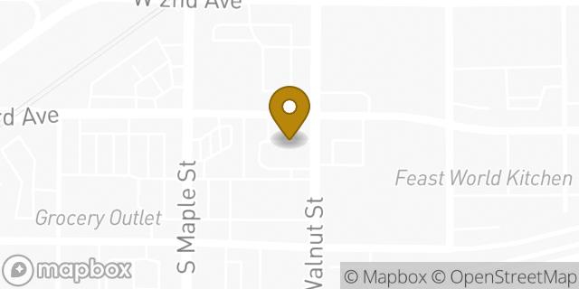 Map showing the location of Starbucks in Spokane, WA 99201
