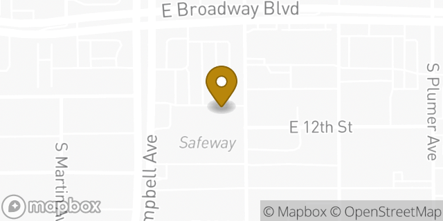 Map showing the location of Safeway in Tucson, AZ 85719