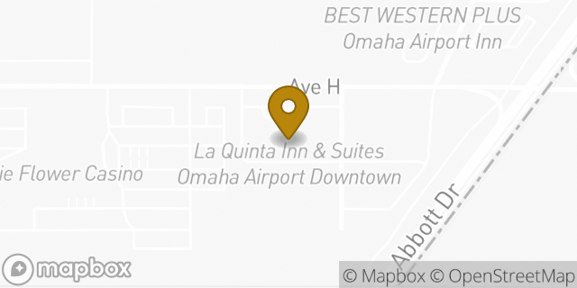 Map showing the location of La Quinta Inn & Suites Omaha Airport Downtown in Carter Lake, IA 51510