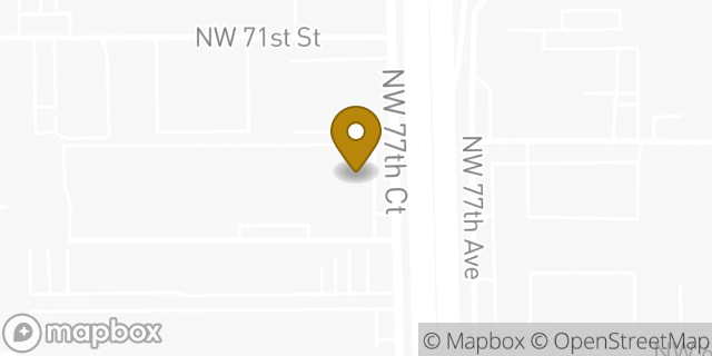 Map showing the location of Starbucks in Miami, FL 33166
