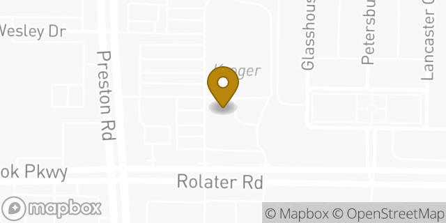 Map showing the location of Papa John's Pizza in Frisco, TX 75034
