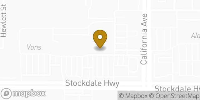 Map showing the location of HomeGoods in Bakersfield, CA 93309