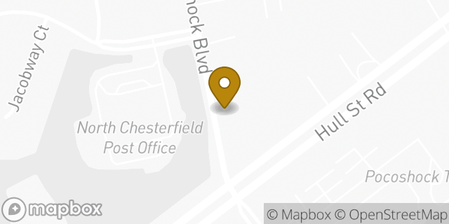 Map showing the location of Pocoshock KinderCare in Richmond, VA 23235