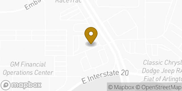 Map showing the location of Starbucks in Arlington, TX 76014