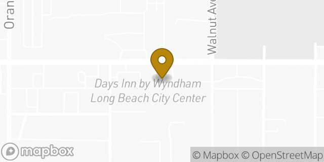Map showing the location of Cabana Inn and Suites in Long Beach, CA 90806